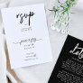 Stylish Modern Custom Names Black White Wedding RSVP Card
