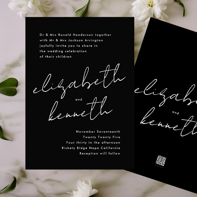 Stylish Modern Custom Names Tuxedo Gold Wedding Invitation (Creator Uploaded)