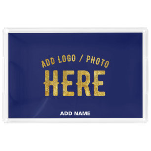 STYLISH MODERN CUSTOM NAVY BLUE VERIFIED BRANDED ACRYLIC TRAY