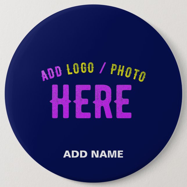 STYLISH MODERN CUSTOM NAVY BLUE VERIFIED BRANDED BUTTON (Front)