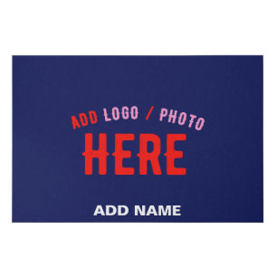 STYLISH MODERN CUSTOM NAVY BLUE VERIFIED BRANDED FAUX CANVAS PRINT