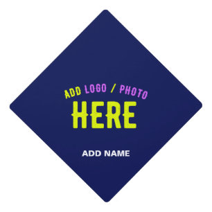 STYLISH MODERN CUSTOM NAVY BLUE VERIFIED BRANDED GRADUATION CAP TOPPER