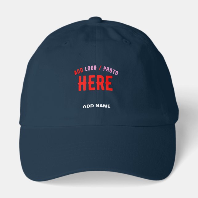 STYLISH MODERN CUSTOM NAVY BLUE VERIFIED BRANDED HAT (Front)