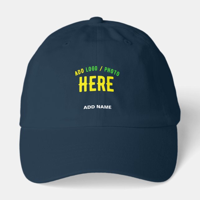 STYLISH MODERN CUSTOM NAVY BLUE VERIFIED BRANDED HAT (Front)