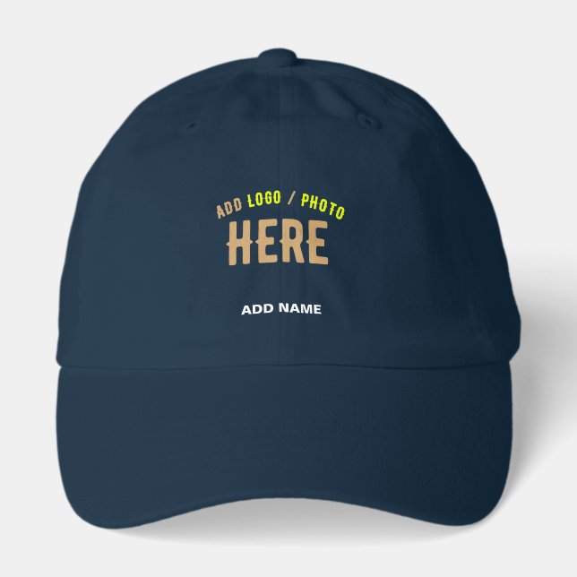 STYLISH MODERN CUSTOM NAVY BLUE VERIFIED BRANDED HAT (Front)