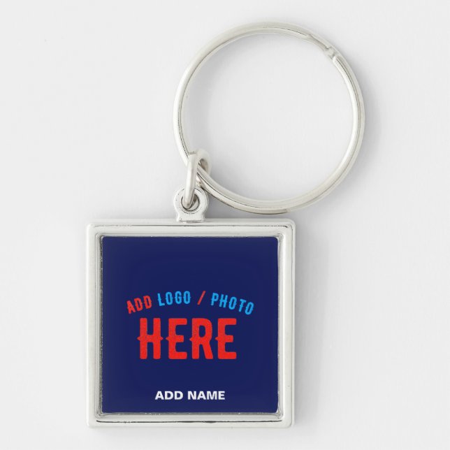 STYLISH MODERN CUSTOM NAVY BLUE VERIFIED BRANDED KEYCHAIN (Front)