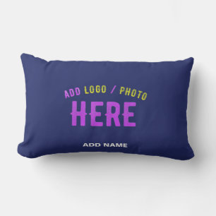 STYLISH MODERN CUSTOM NAVY BLUE VERIFIED BRANDED LUMBAR PILLOW