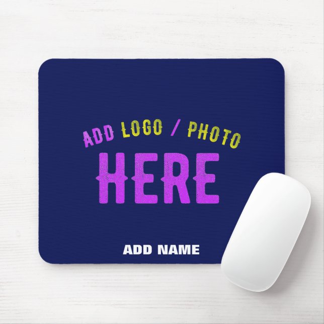 STYLISH MODERN CUSTOM NAVY BLUE VERIFIED BRANDED MOUSE PAD (With Mouse)