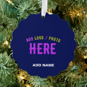 STYLISH MODERN CUSTOM NAVY BLUE VERIFIED BRANDED ORNAMENT CARD