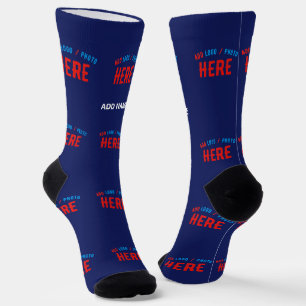 STYLISH MODERN CUSTOM NAVY BLUE VERIFIED BRANDED SOCKS