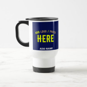 STYLISH MODERN CUSTOM NAVY BLUE VERIFIED BRANDED TRAVEL MUG