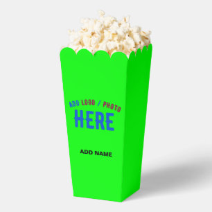 STYLISH MODERN CUSTOM NEON GREEN BRANDED POPCORN FAVOR BOXES