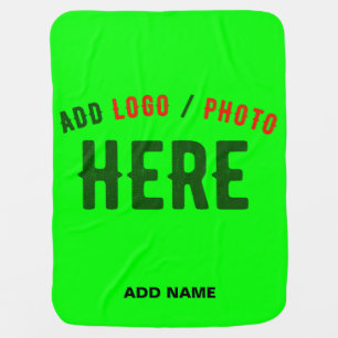 STYLISH MODERN CUSTOM NEON GREEN VERIFIED BRANDED BABY BLANKET