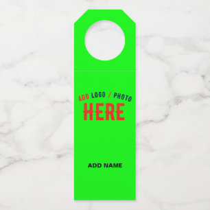 STYLISH MODERN CUSTOM NEON GREEN VERIFIED BRANDED BOTTLE HANGER TAG