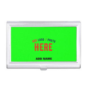 STYLISH MODERN CUSTOM NEON GREEN VERIFIED BRANDED BUSINESS CARD CASE