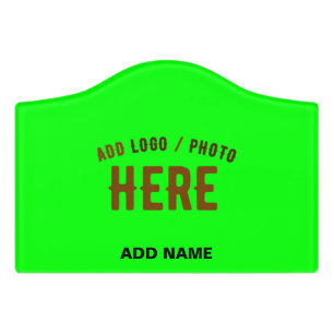 STYLISH MODERN CUSTOM NEON GREEN VERIFIED BRANDED DOOR SIGN
