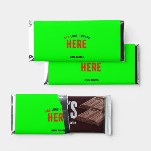 STYLISH MODERN CUSTOM NEON GREEN VERIFIED BRANDED HERSHEY BAR FAVORS
