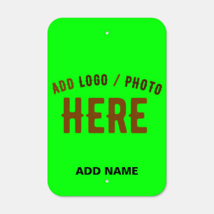 STYLISH MODERN CUSTOM NEON GREEN VERIFIED BRANDED METAL SIGN