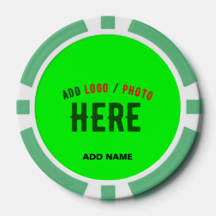 STYLISH MODERN CUSTOM NEON GREEN VERIFIED BRANDED POKER CHIPS