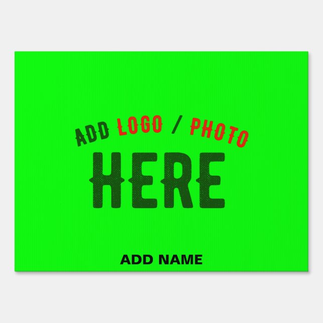 STYLISH MODERN CUSTOM NEON GREEN VERIFIED BRANDED SIGN (Front)