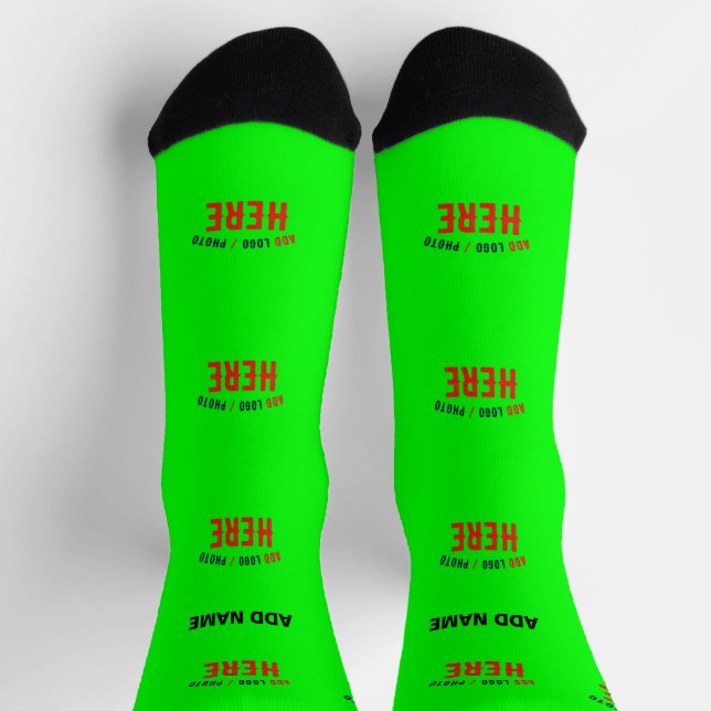 STYLISH MODERN CUSTOM NEON GREEN VERIFIED BRANDED SOCKS (Top)