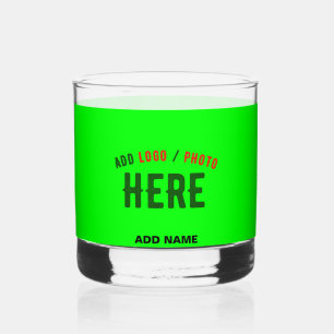 STYLISH MODERN CUSTOM NEON GREEN VERIFIED BRANDED WHISKEY GLASS