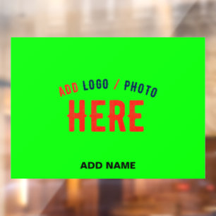 STYLISH MODERN CUSTOM NEON GREEN VERIFIED BRANDED WINDOW CLING
