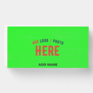 STYLISH MODERN CUSTOM NEON GREEN VERIFIED BRANDED WOODEN BOX SIGN