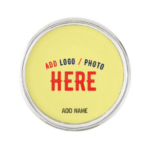 STYLISH MODERN CUSTOM PASTEL YELLOW VERIFIED BRAND LAPEL PIN