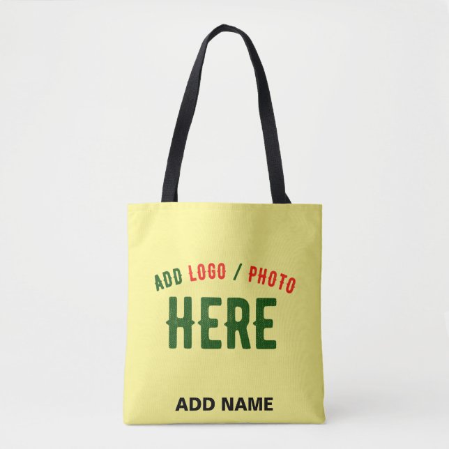 STYLISH MODERN CUSTOM PASTEL YELLOW VERIFIED BRAND TOTE BAG (Front)