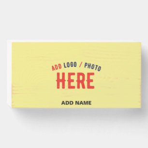 STYLISH MODERN CUSTOM PASTEL YELLOW VERIFIED BRAND WOODEN BOX SIGN