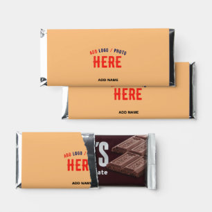 STYLISH MODERN CUSTOM PEACH ORANGE VERIFIED BRAND HERSHEY BAR FAVORS