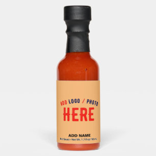 STYLISH MODERN CUSTOM PEACH ORANGE VERIFIED BRAND HOT SAUCES