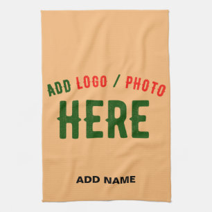 STYLISH MODERN CUSTOM PEACH ORANGE VERIFIED BRAND KITCHEN TOWEL