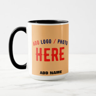STYLISH MODERN CUSTOM PEACH ORANGE VERIFIED BRAND MUG
