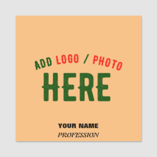 STYLISH MODERN CUSTOM PEACH ORANGE VERIFIED BRAND NAME TAG