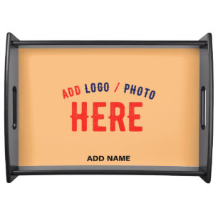 STYLISH MODERN CUSTOM PEACH ORANGE VERIFIED BRAND SERVING TRAY