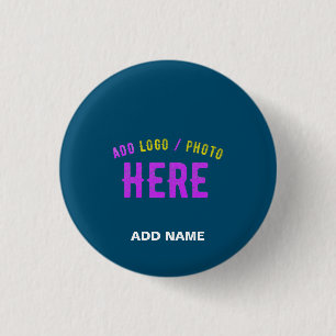 STYLISH MODERN CUSTOM PRUSSIAN BLUE VERIFIED BRAND BUTTON