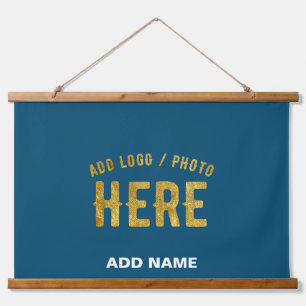 STYLISH MODERN CUSTOM PRUSSIAN BLUE VERIFIED BRAND HANGING TAPESTRY