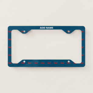 STYLISH MODERN CUSTOM PRUSSIAN BLUE VERIFIED BRAND LICENSE PLATE FRAME