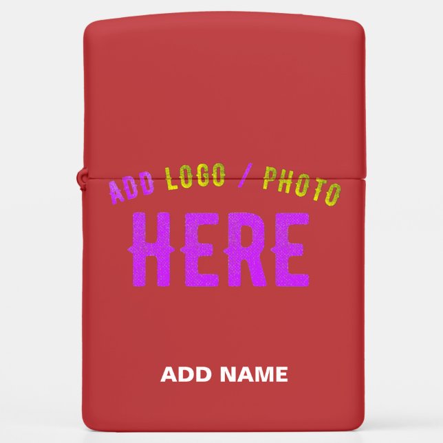 STYLISH MODERN CUSTOM RED MATTE VERIFIED BRANDED ZIPPO LIGHTER (Front)