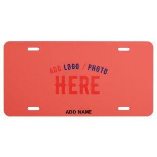 STYLISH MODERN CUSTOM RED ORANGE VERIFIED BRANDED LICENSE PLATE