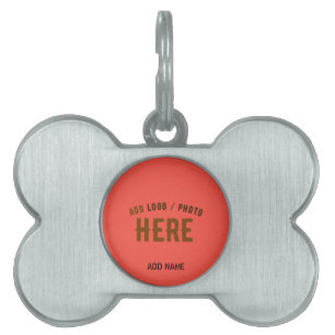 STYLISH MODERN CUSTOM RED ORANGE VERIFIED BRANDED PET ID TAG