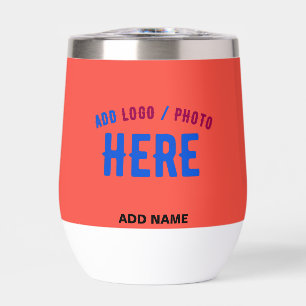 STYLISH MODERN CUSTOM RED ORANGE VERIFIED BRANDED THERMAL WINE TUMBLER