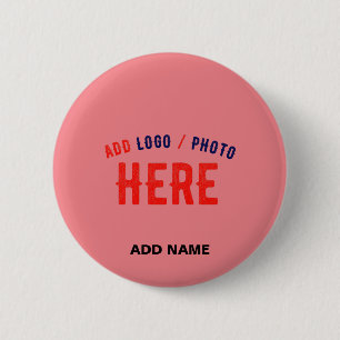 STYLISH MODERN CUSTOM SALMON PINK VERIFIED BRANDED BUTTON