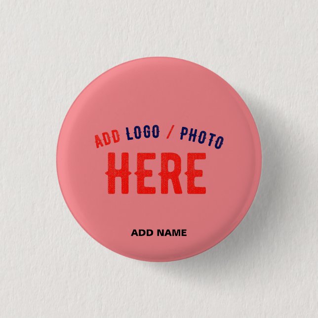 STYLISH MODERN CUSTOM SALMON PINK VERIFIED BRANDED BUTTON (Front)
