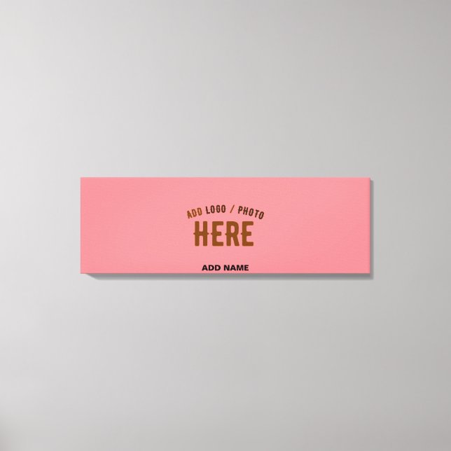 STYLISH MODERN CUSTOM SALMON PINK VERIFIED BRANDED CANVAS PRINT (Front)