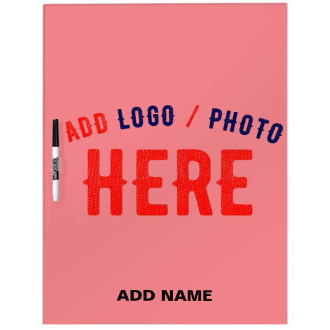 STYLISH MODERN CUSTOM SALMON PINK VERIFIED BRANDED DRY ERASE BOARD (Front)