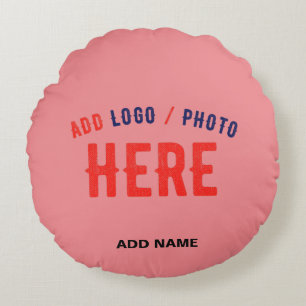 STYLISH MODERN CUSTOM SALMON PINK VERIFIED BRANDED ROUND PILLOW