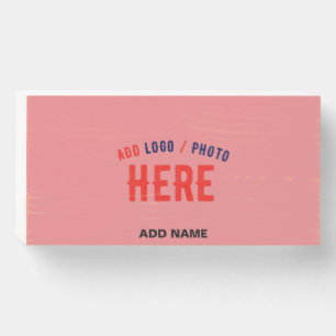 STYLISH MODERN CUSTOM SALMON PINK VERIFIED BRANDED WOODEN BOX SIGN